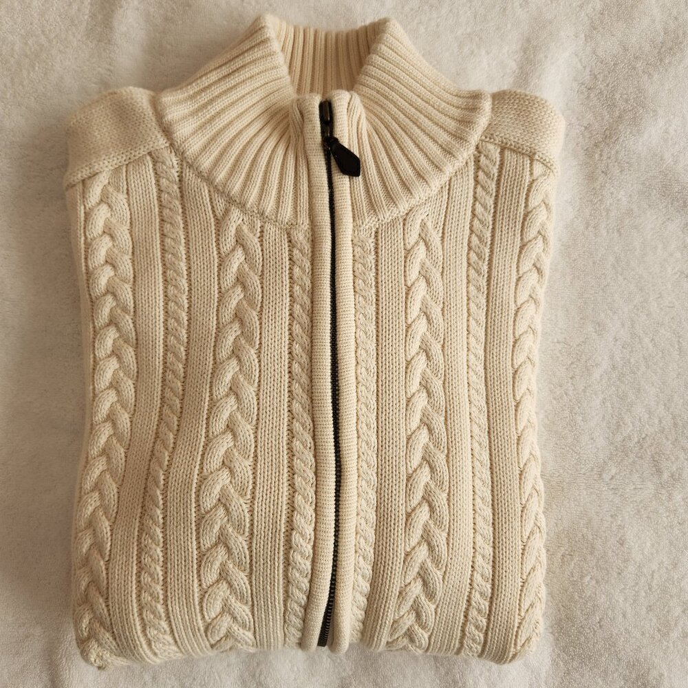 Men's Cotton Zip-front Sweater